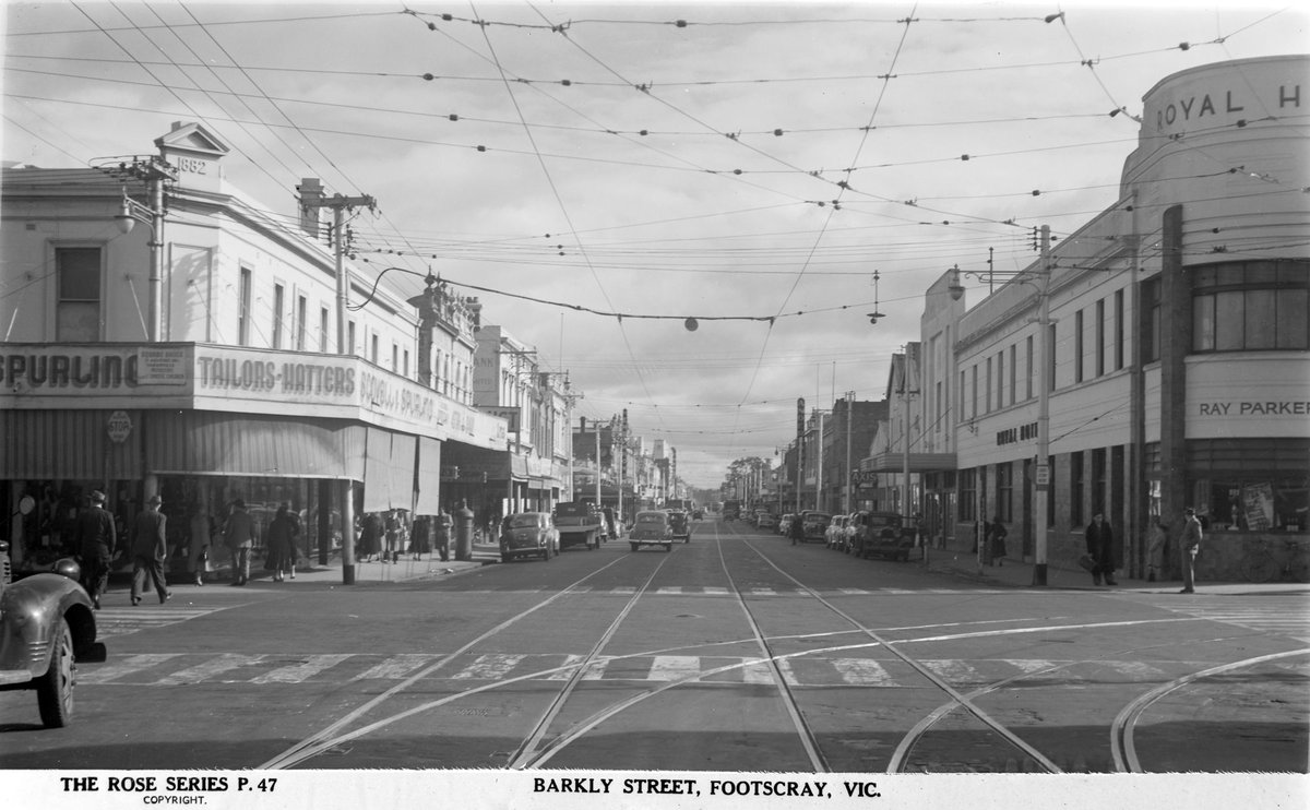 "Barkly Street Footscray, Vic." (1920–54)