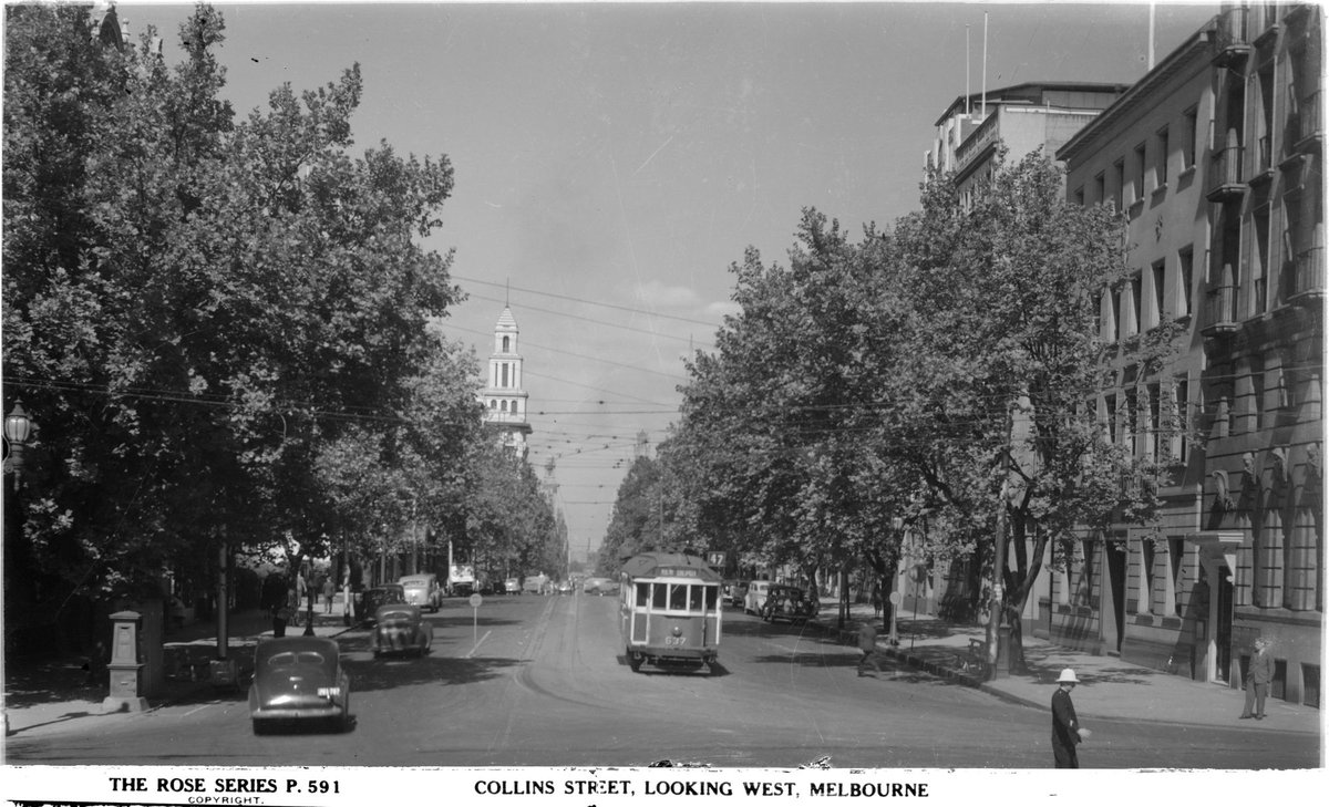 Collins Street Looking West, Melbourne, Melbourne City (1920–54)