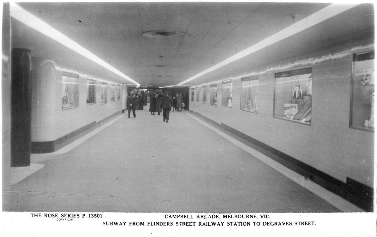 Campbell Arcade, Melbourne Vic., subway from Flinders Street Railway Station to Degrave Street, Melbourne City (1920–54)