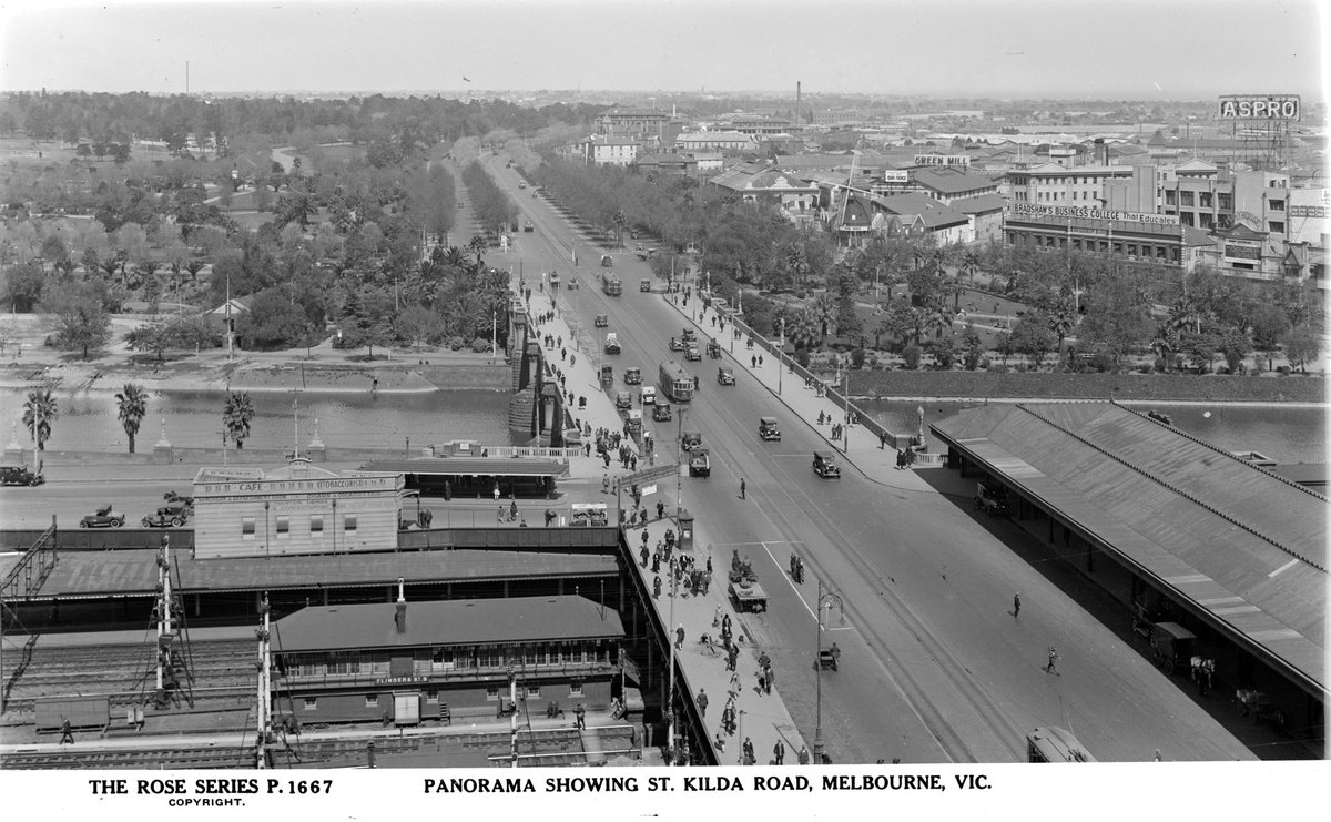 Panorama Showing St. Kilda Road, Melbourne, Vic, Melbourne City (1927)