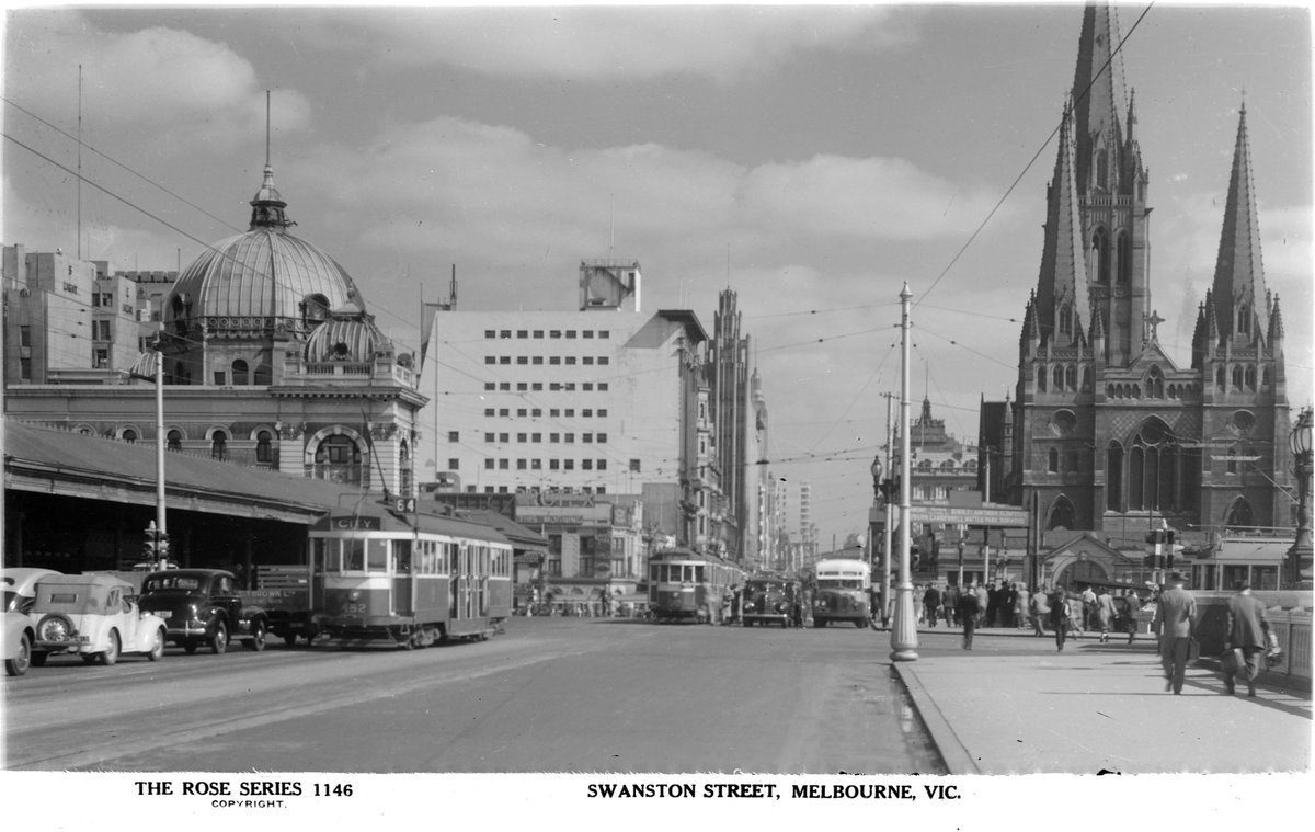 Swanston Street, Melbourne, Vic, Melbourne City (1920–54)