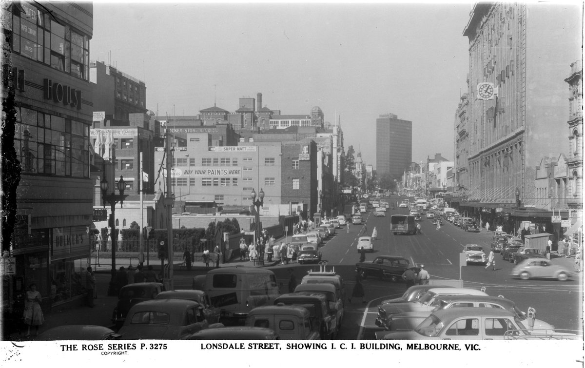 Lonsdale Street, Showing I.C.I. Building, Melbourne, Vic, Melbourne City (1955–58)