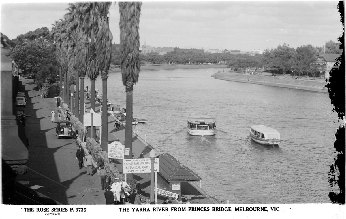 THE YARRA RIVER FROM PRINCES BRIDGE, MELBOURNE, VIC, Melbourne City (1920–54)