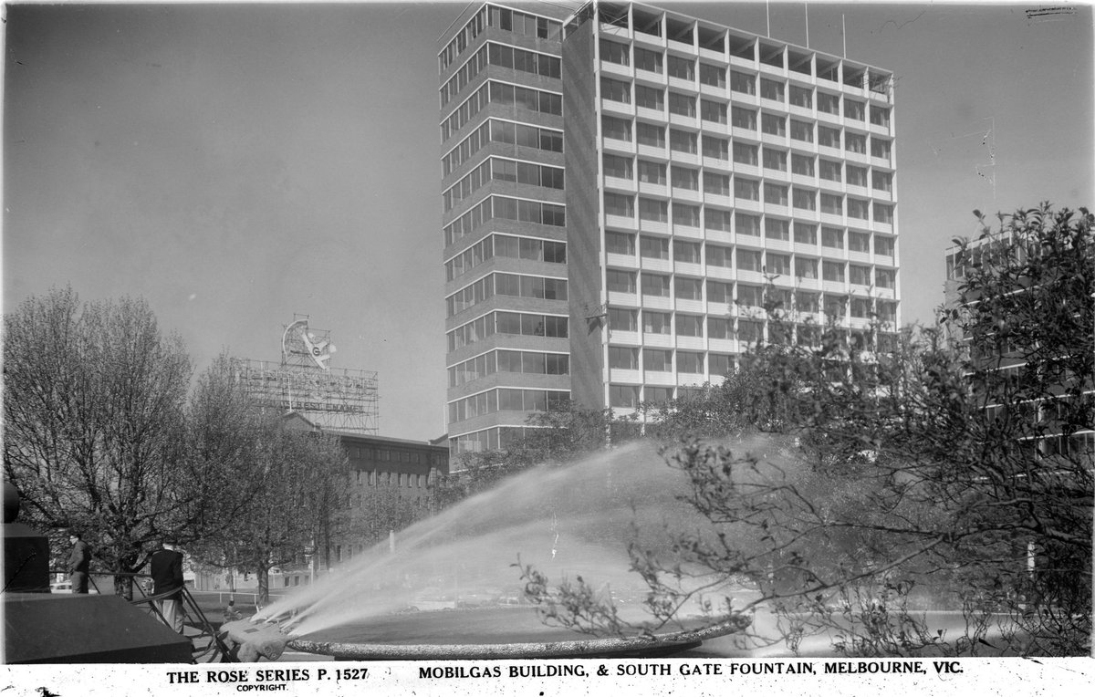 Mobilgas Building, & South Gate Fountain, Melbourne, Vic (1920–54)