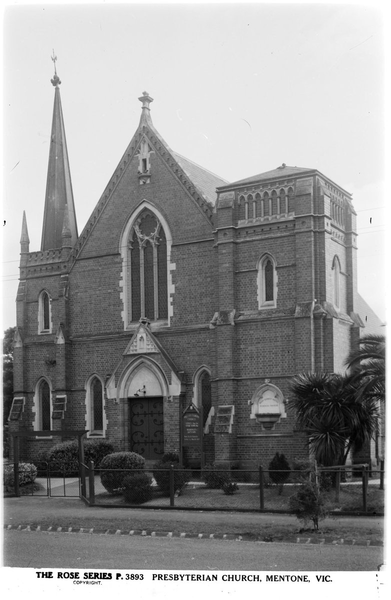 THE PRESBYTERIAN CHURCH, MENTONE, VIC (1920–54)