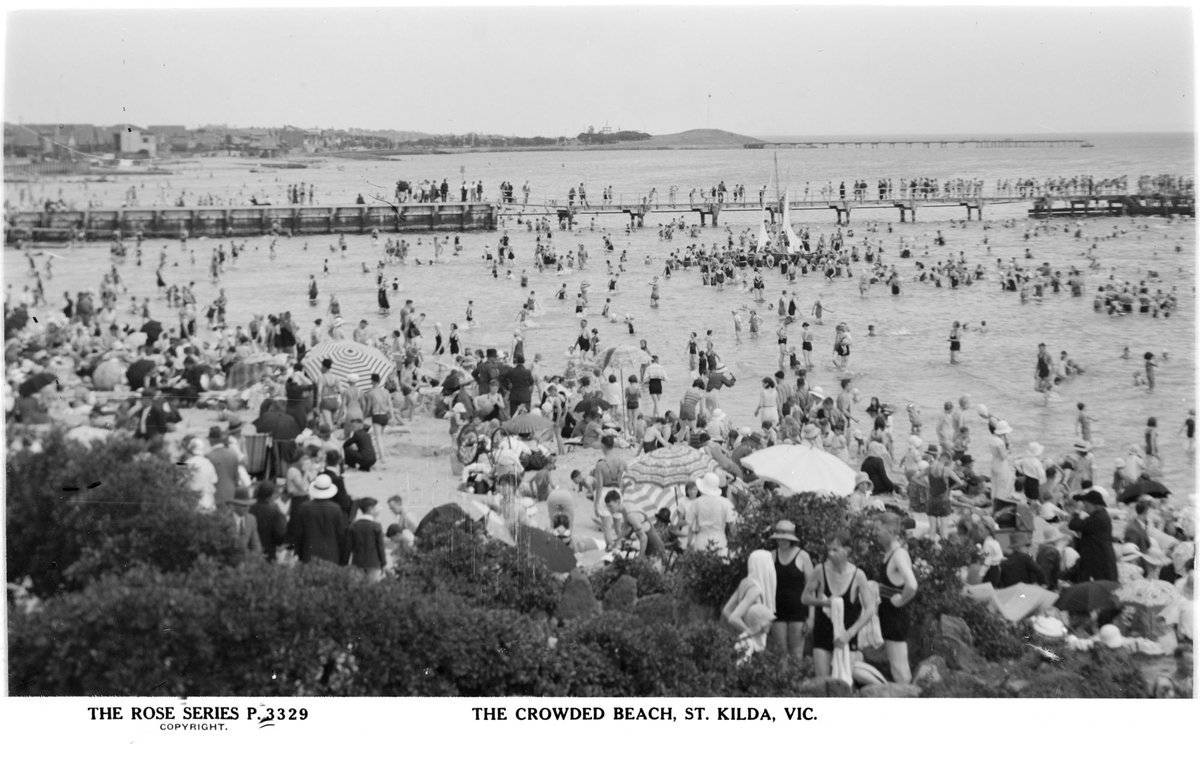 The Crowded Beach, St. Kilda, Vic, St Kilda (1920–54)