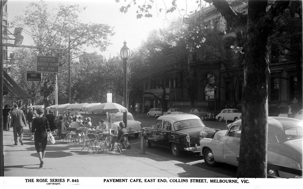 Pavement Cafe, East End, Collins Street, Melbourne, Vic, Melbourne City (1920–54)