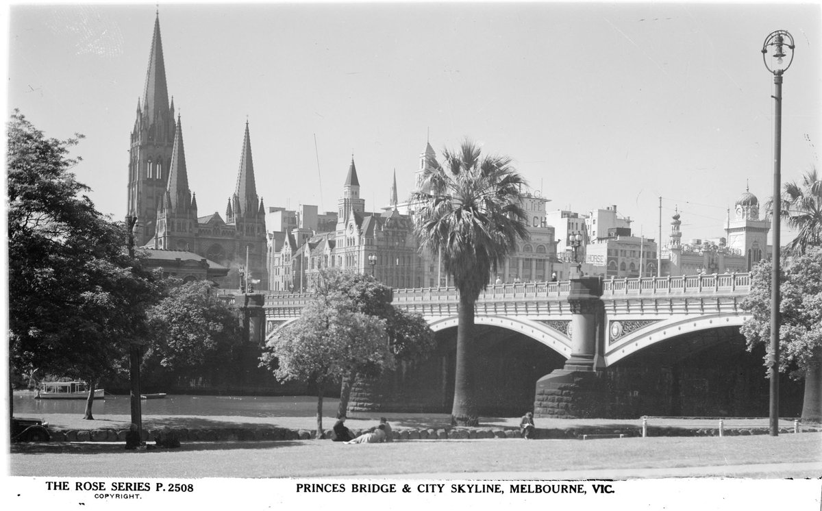 Princes Bridge & City Skyline, Melbourne, Vic, Melbourne City (1920–54)