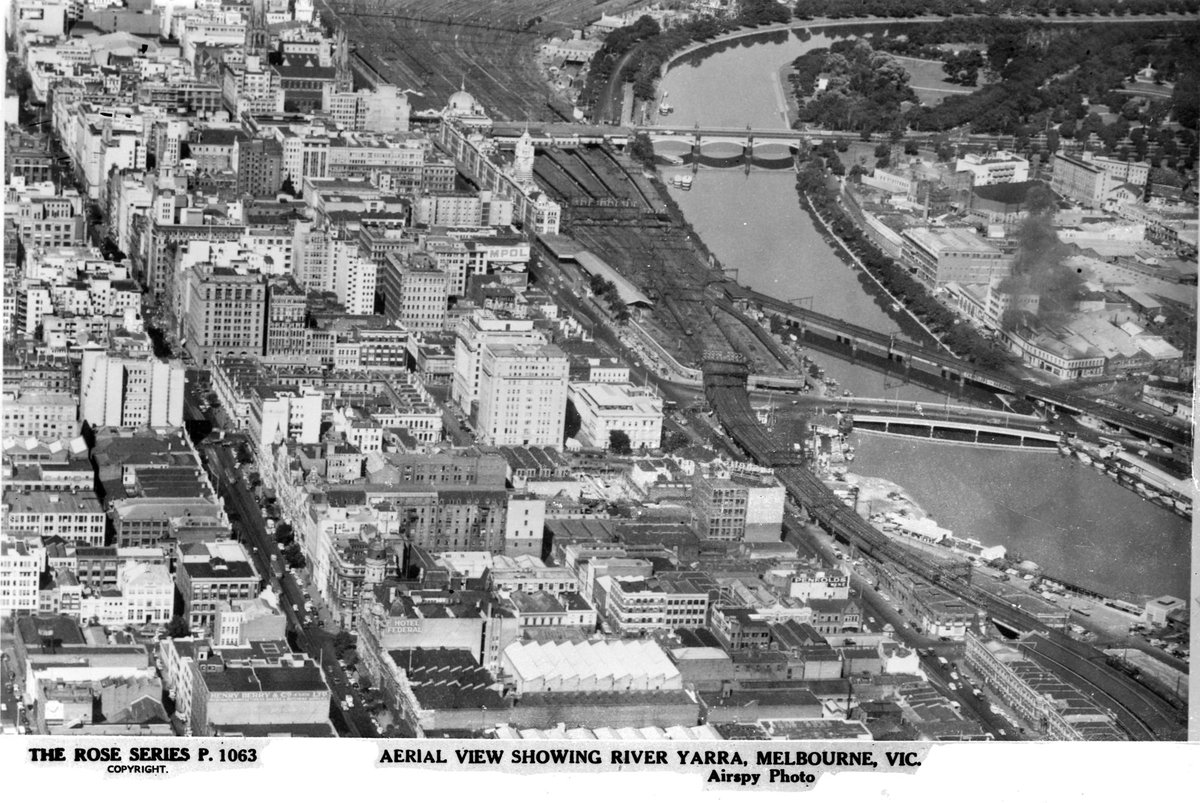 Aerial View Showing River Yarra, Melbourne, Vic, Yarra River (1920–54)