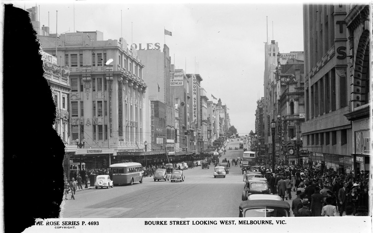 BOURKE STREET LOOKING WEST, MELBOURNE, VIC, Melbourne City (1920–54)