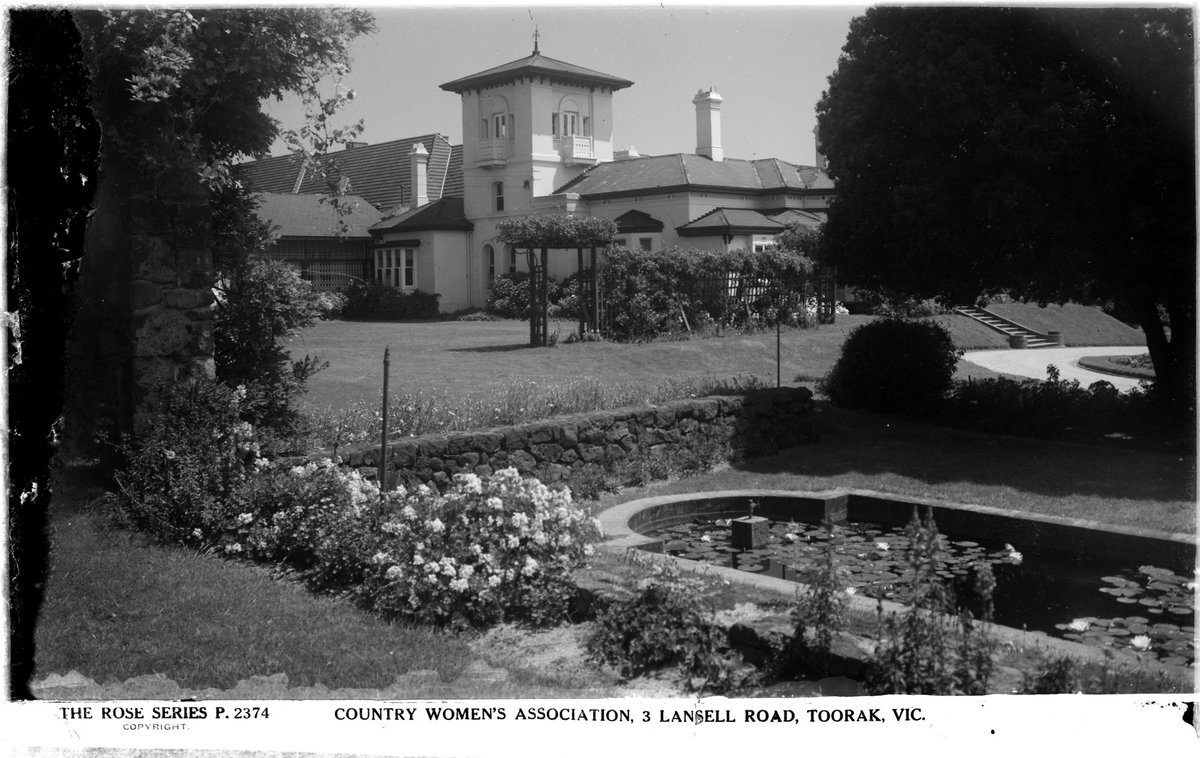 "COUNTRY WOMEN'S ASSOCIATION, 3 LANSELL ROAD, TOORAK, VIC." (1920–54)
