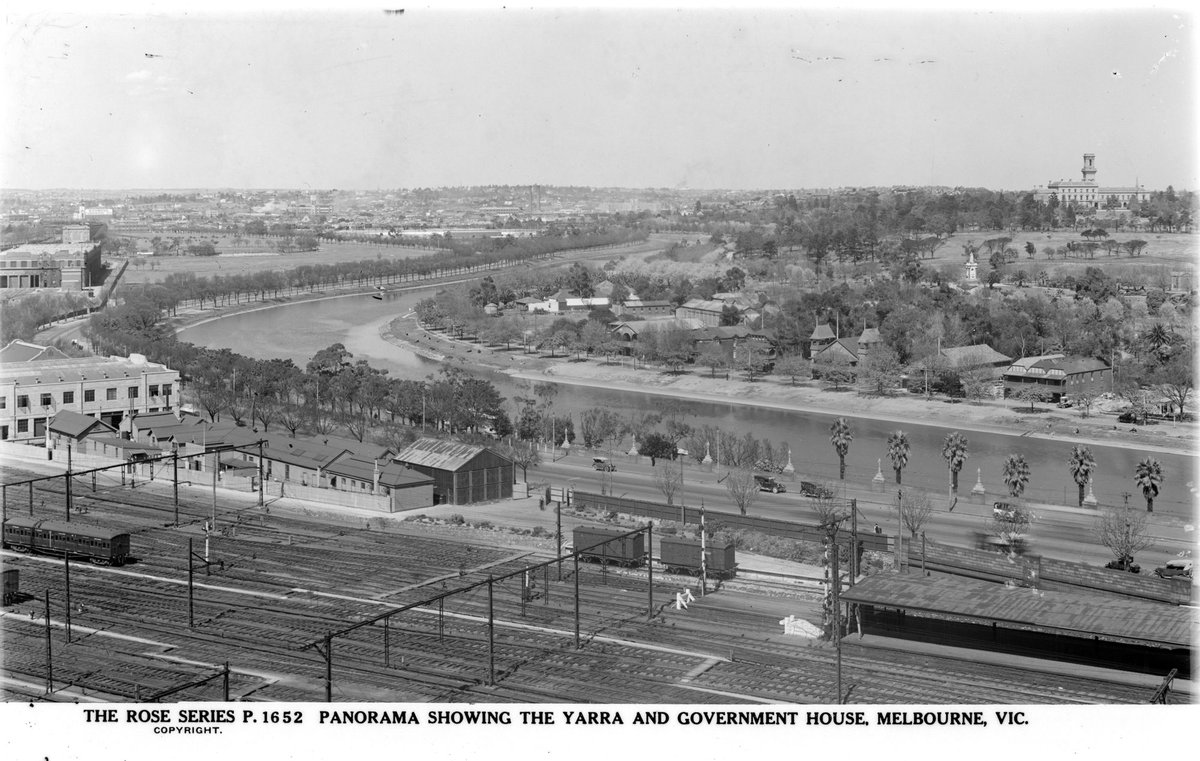 Panorama Showing The Yarra And Government House, Melbourne, Vic, Melbourne City (1920–54)