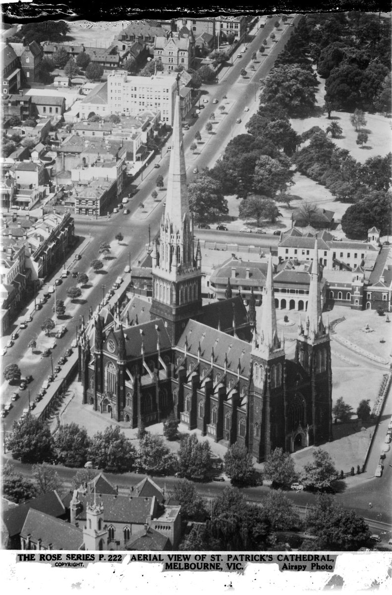 Aerial View Of St. Patricks' Cathedral, Melbourne, Vic, East Melbourne (1920–54)