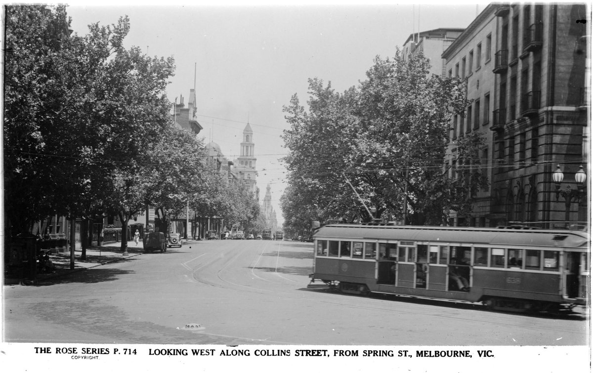 Looking West Along Collins Street, From Spring Street, Melbourne, Melbourne City (1920–54)