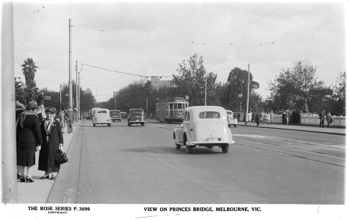 VIEW ON PRINCES BRIDGE, MELBOURNE, VIC, Melbourne City (1920–54)