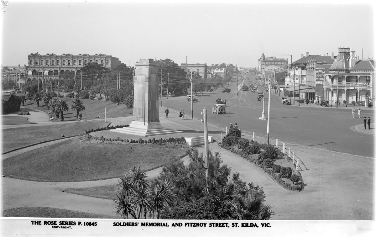 SOLDIERS' MEMORIAL AND FITZROY STREET, ST. KILDA, VIC, St Kilda (1920–54)