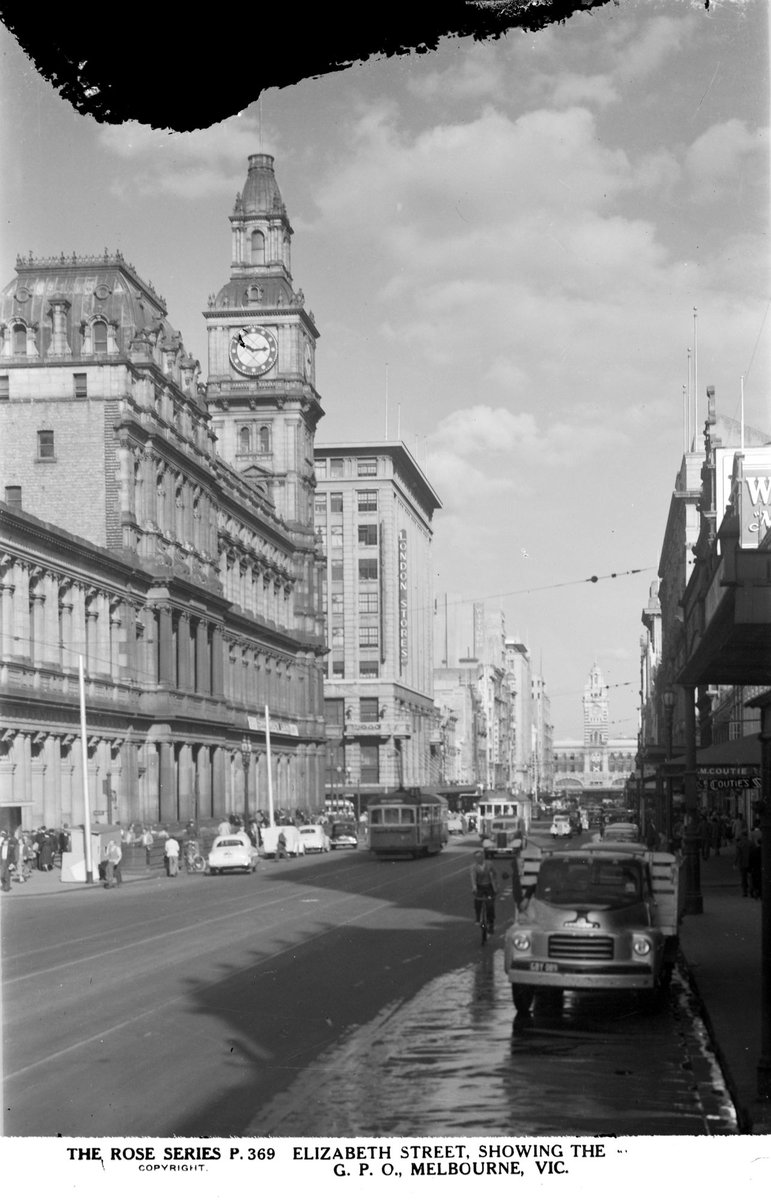 Elizabeth Street, Showing The G.P.O., Melbourne, Vic, Melbourne City (1920–54)