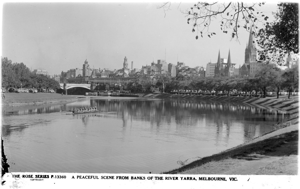 A PEACEFUL SCENE FROM BANKS OF THE YARRA, MELBOURNE, VIC, Yarra River (1920–54)