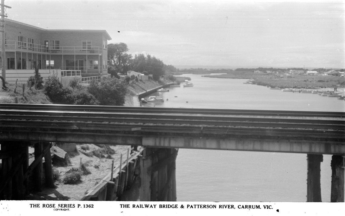 The Railway Bridge & Patterson River, Carrum, Vic (1920–54)