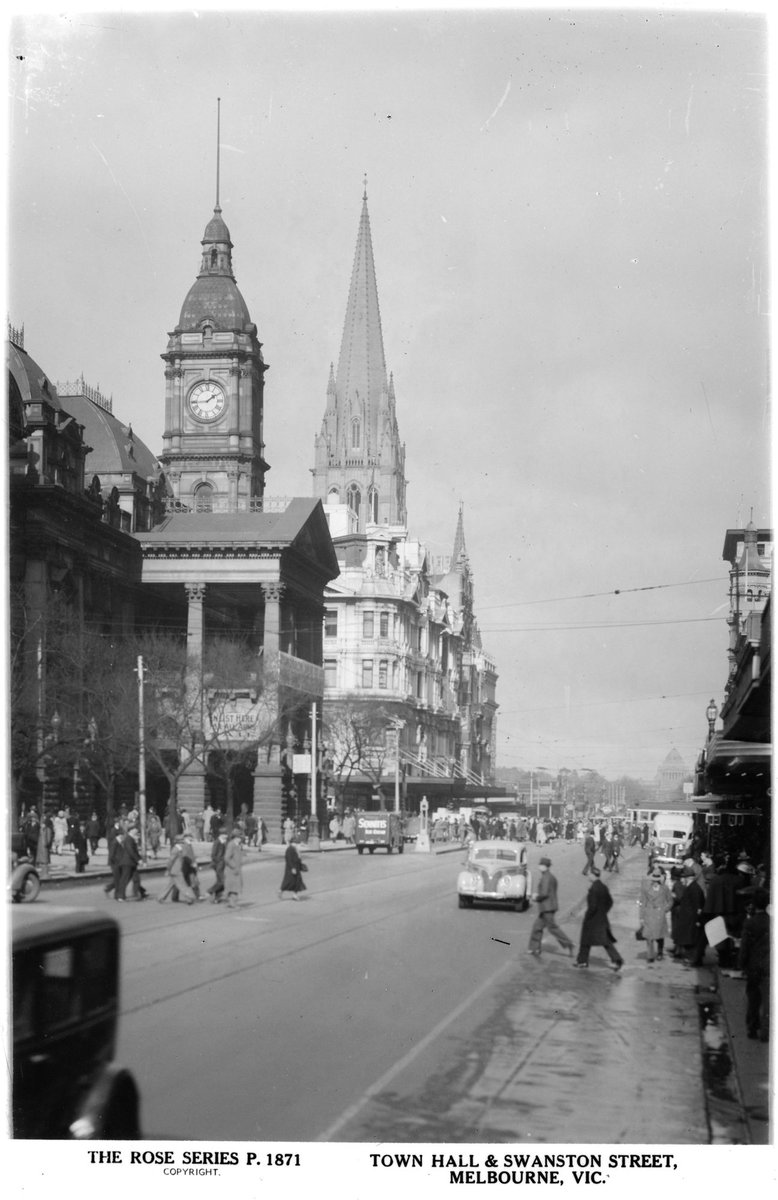 Town Hall & Swanston Street, Melbourne, Vic, Melbourne City (1920–54)