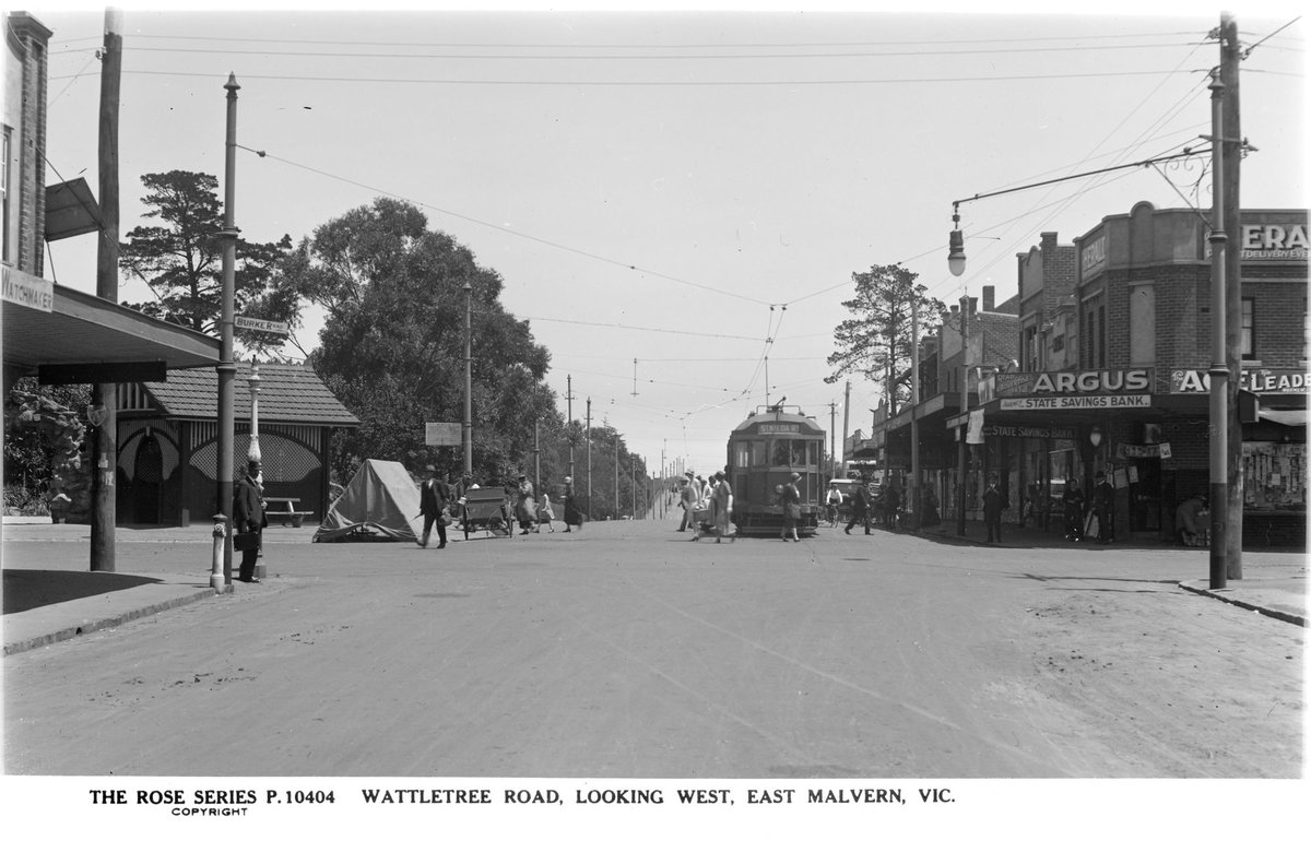 WATTLETREE ROAD, LOOKING WEST, EAST MALVERN, VIC, Malvern East (1920–54)