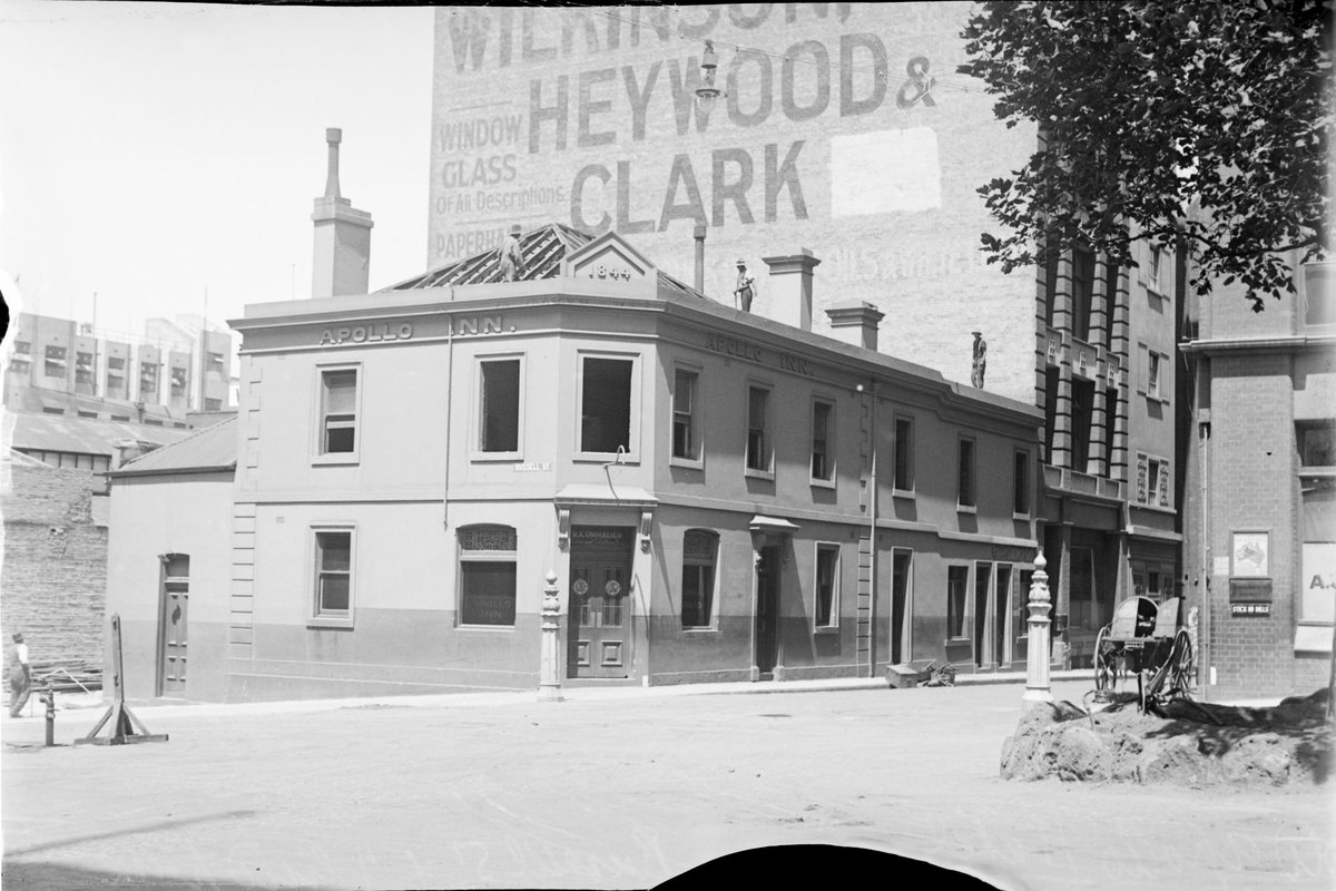 Apollo Hotel, (1844) South-West corner of Flinders Lane and Russell Street, being demolished, Melbourne City (1926)