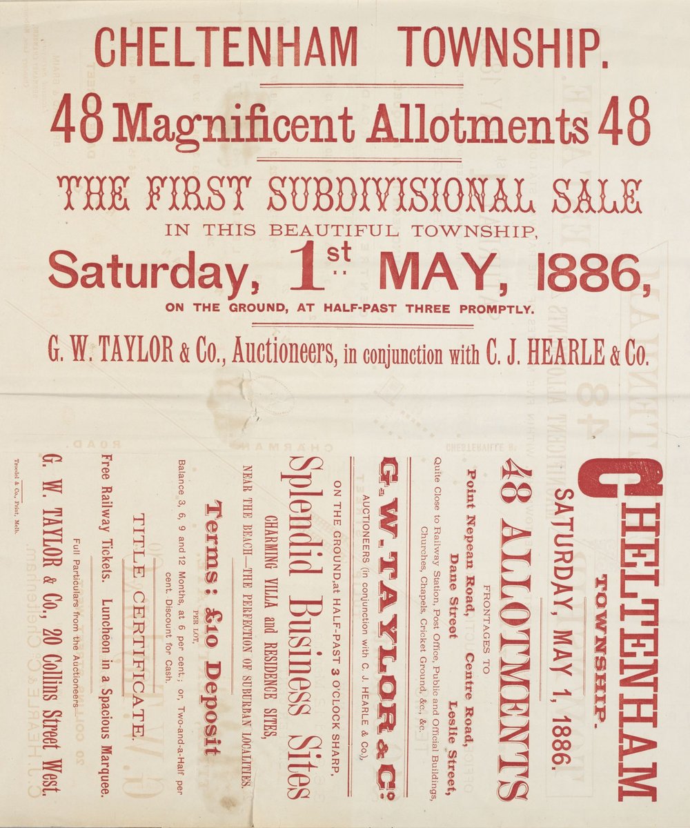 [Auction notice for] Cheltenham Township (1886)