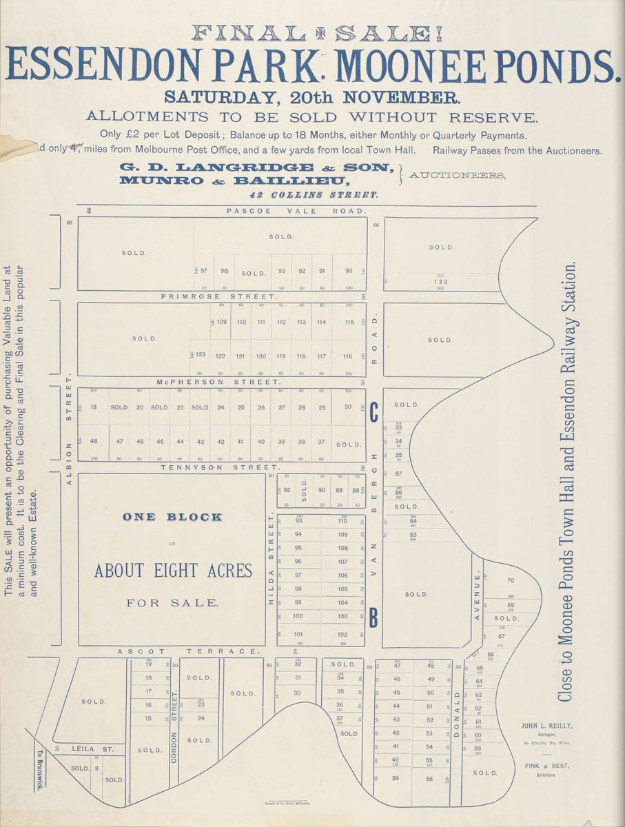 Final Sale! Essendon Park, Moonee Ponds (1880–90)