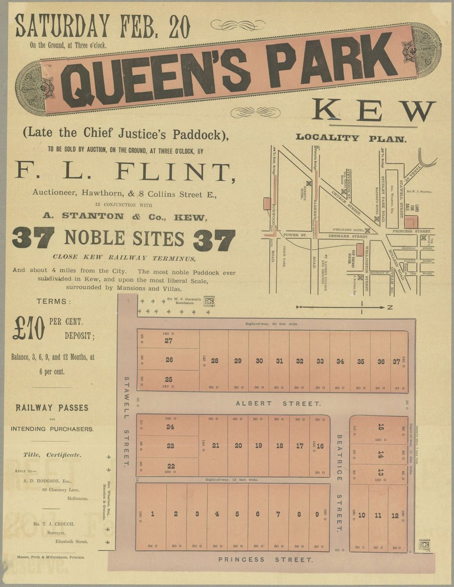 Queen's Park, Kew [Auction notice] (c. 1880)