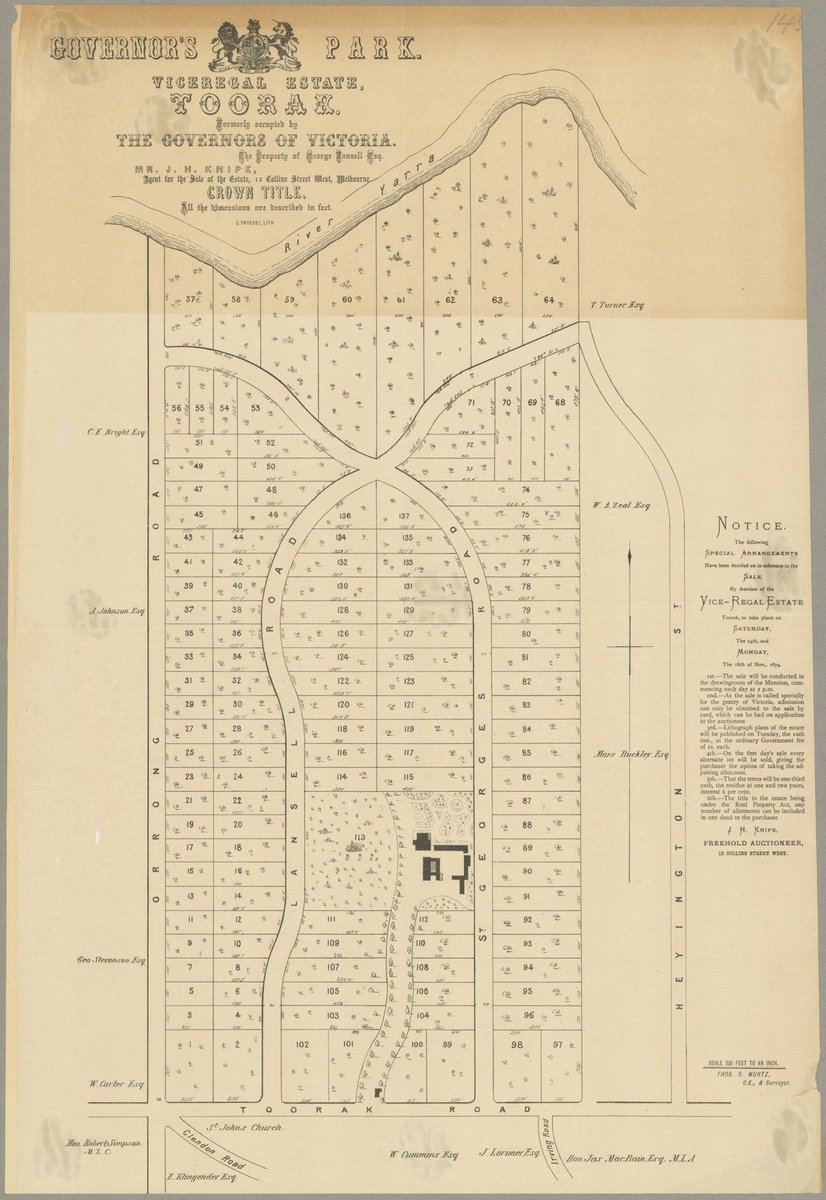 Governor's Park. Viceregal Estate, Toorak [Auction notice] (1874)