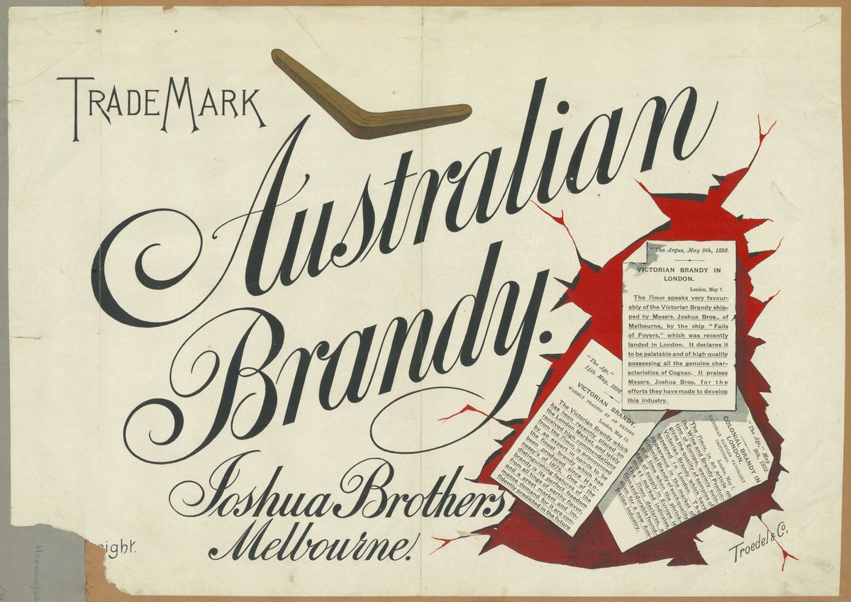 Australian Brandy. Joshua Brothers, Melbourne (1892)