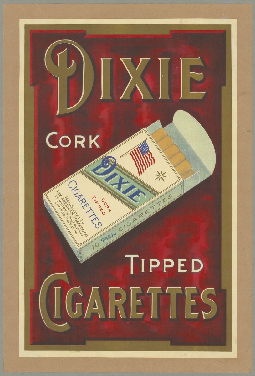 Dixie Cork Tipped Cigarettes. Manufactured by the American Tobacco Co. of Victoria Pty Ltd, Melbourne (1881–1900)