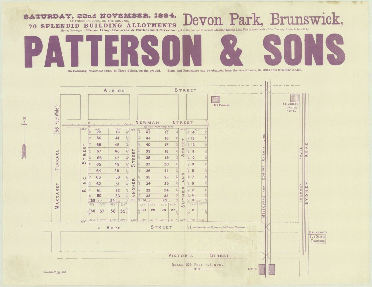 Devon Park, Brunswick [Auction notice] (1884)