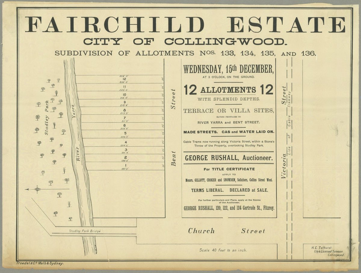 Fairchild Estate, City of Collingwood. [Auction notice] (1886)