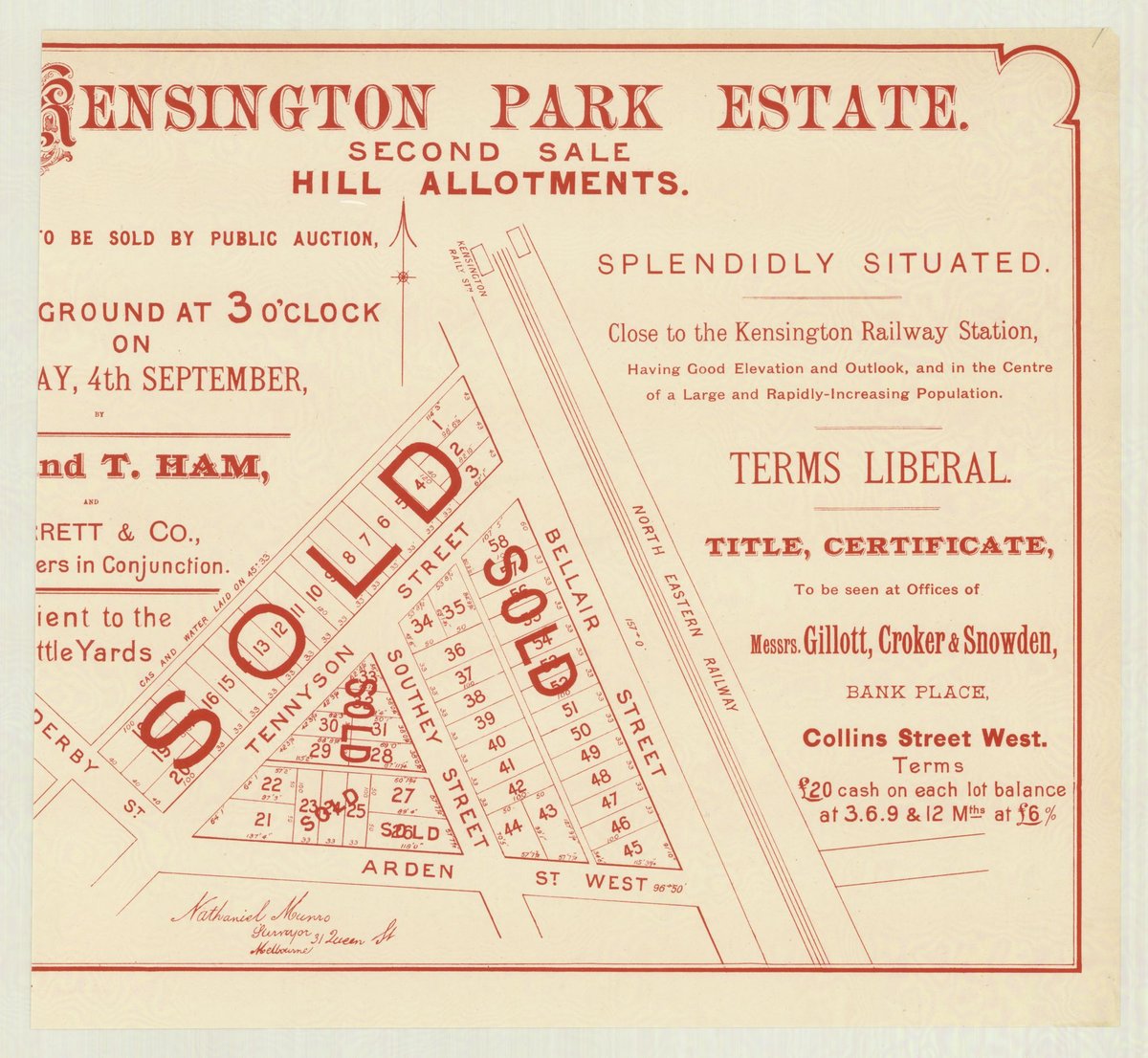 Kensington Park Estate [Auction notice] (1880–90)