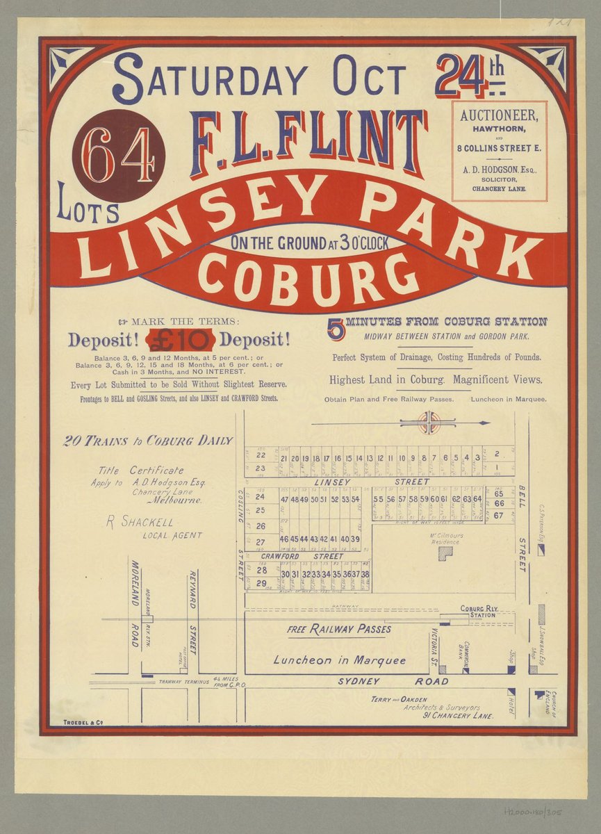 Linsey Park Coburg [Auction notice] (1885)