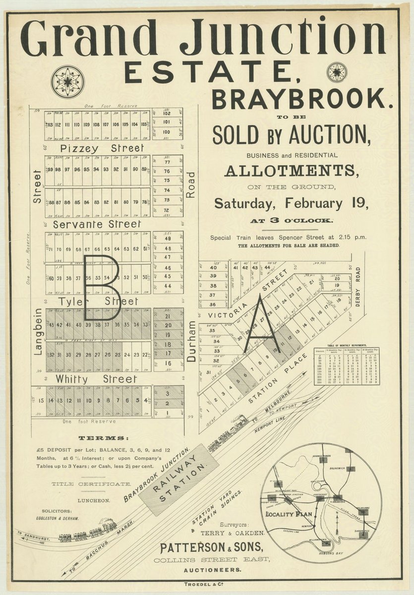 Grand Junction Estate, Braybrook [Auction notice] (1887)