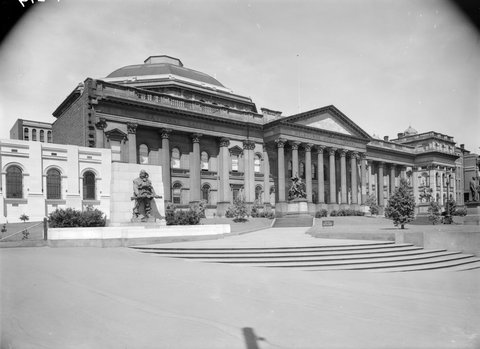 Public Library, Melbourne. Library/Museum facade, 1945–54