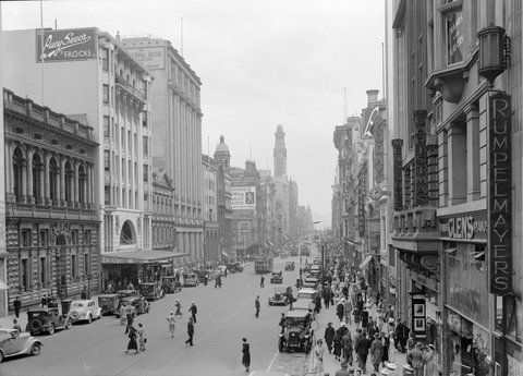 Collins Street looking west, 1945–54