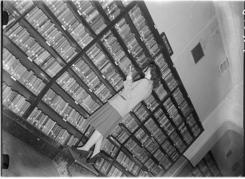 V.R.I Library (possibly Victorian Railways Institute Library), Melbourne, 1947