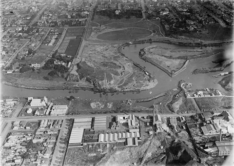 Yarra River at Richmond, with Herring Island, 1933