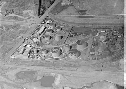 Petroleum companies at Spotswood including Alba, Golden Fleece, Commonwealth Oil Refineries and Shell, 1939