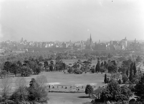 Melbourne from Government House, 1945–54