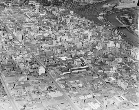 City of Melbourne looking towards Rail Yards, c. 1938