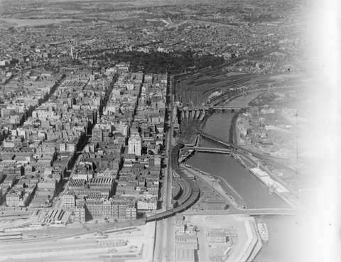 City of Melbourne, looking east, c. 1938