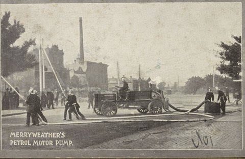 Eight images related to the Metropolitan Fire Brigade, Melbourne, 1900–26