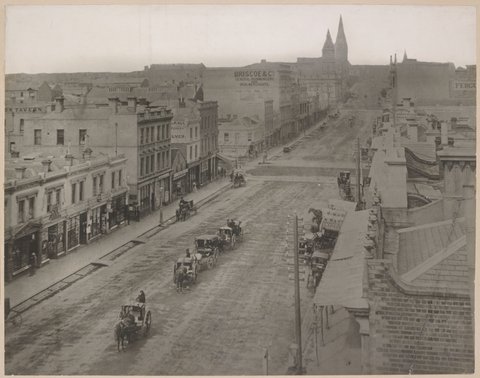 Collins St. looking east from below Elizabeth St, c. 1880