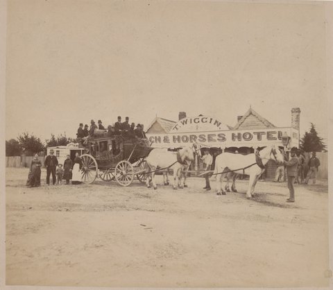 Stage coach at Ringwood, 1881