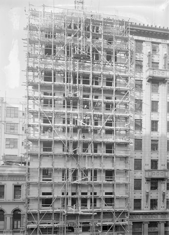 Royal Exchange Assurance Society 40-42 Queen Street and Victoria House 44-48 Queen Street under construction, c. 1930