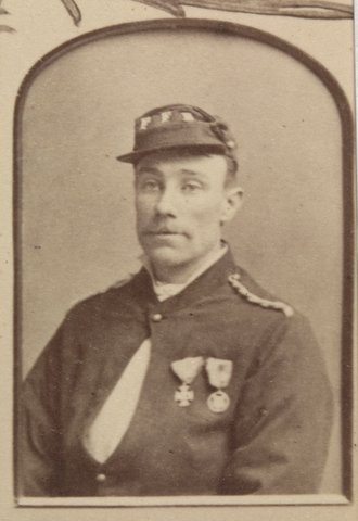 Presented to Captain Hugh Morris by the members of the Footscray Volunteer Fire Brigade, 1884